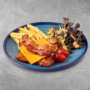 Grilled Chicken Steak with Bacon and Cheese